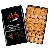 Baklava orientalisches Türkisches Gebäck mit Pistaziendose Geschenkbox für Papa, Mama, 500g 32 Stück, Mughe Gourmet Baklawa Bäckerei frischer Weihnachtsgeschenkkorb