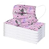sweeyu 50 Stück Erwachsene Mundschutz Einweg 3-lagig Mund und Nasenschutz mit Motiv Atmungsaktiv Multifunktionstuch Bandana Halstuch Schals für Damen H