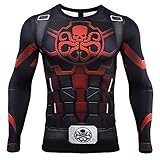 Captain America T-Shirt Avengers Marvel Comics Hydra Schnelltrocknendes Langarm-T-Shirt Hydra-XXXXL