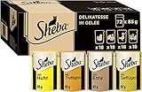 Sheba Delikatesse in Gelee – Hochwertiges Katzen Nassfutter mit feiner Geflügelauswahl – Im praktischen Portionsbeutel – 72 x 85g