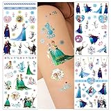 Frozen Temporäre Tattoos für Kinder,8 Blätter Gefroren Temporary Tattoo Stickers für Jungen und Mädchen Geburtstagsparty