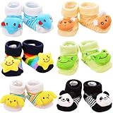 Adorel Baby Jungen Socken Anti-Rutsch Erstlingssöckchen 6er-Pack 4-12 M
