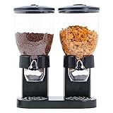 Flyelf 2X 3.5 Litern Müslispender Cornflakes Spender für Müsli, Cornflakes, Cerealien und Süßigkeiten (Schwarz)