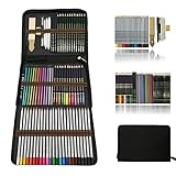 Aquarell Bleistifte,Buntstifte Farbstifte Skizzieren Kunst Set,zeichnen zubehör set und federmäppchen groß,zeichnen bleistiftzeichnungen für Künstler Anfänger Schü