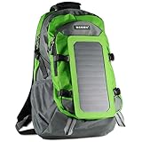 Solar-Rucksack, 7 W, Solarmodul, Aufladen für Handys und 5 V Geräte Stromversorgung, Grün , M