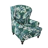 Terrasse Lounge Chair Lounge Stuhlabdeckung, gedruckt abfallarm king sessel cover elastische Sessel Slipcover Wingback Wing-Flügel Sofa Rückenstuhlabdeckung Stretchstuhl Slipcover Chaise Lounge C