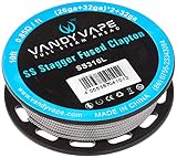 VandyVape SS316L Staggered Fused Clapton Draht zum Selbstwickeln von Coils, circa 3 m Rolle, (0,46 + 0,23 mm) x 2 + 0,23 mm ((26 + 32 awg) x 2 + 32 awg)