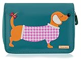 kukubird New Girls/Ladies Medium Dachshund Cartoon Designs Purse Wallet - B