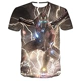 Avengers Super Heroes Herren Kurzarm Superhelden Digital 3D-Druck Rundhals weich und bequem T-Shirt (1,XS)