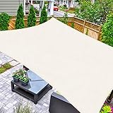 HAIKUS Sonnensegel 2,5x2,5 Meter Quadratisch, 98% UV Schutz atmungsaktiv HDPE Sonnenschutz für Garten Balkon und Terrasse, Creme(2,5x2,5m)