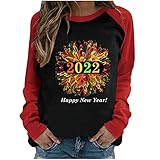 Zarupeng Hoodie Damen Kapuzenpullover Frauen Baumwolle Long Weihnachts Weihnachtskleid Damen Mädchen Weihnachtsdruck Lose Rundhals Oberteil C