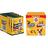 Pedigree Leckerbissen Kau-Schnitten – Kleine Hundesnacks mit Rind, 6 x 155g & Hundesnacks Mixpack für kleine Hunde mit Leckerbissen Ente & Huhn (4 Stück), 740g