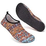 Mabove Schwimschuhe Damen Badeschuhe Strandschuhe Wasserschuhe Aquaschuhe Neopren Surfschuhe Barfuß Schuhe für Sommer(Brau.897,gr.40/41