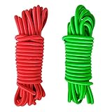 HSJWOSA Zuverlässig 2 Stück/Set 16.4ft x 0,16' Elastic Heavy Duty Bungee-Seil-Shock Cord-Marineboots-Zelt Tarp Tie Down Stretch Grün + Rot T