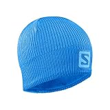 Salomon, Unisex-Mütze, Für Langlauf und Wandern, LOGO BEANIE, Blau (Indigo Bunting), Einheitsgröße, LC1420800