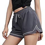 Suiyue Tech. Damen 2 in 1 Laufsport Shorts Atmungsaktiv Schnell Trocken Gym Yoga Workout Jogginghose Training Jogger Shorts S-XL XL g