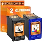 Gorilla-Ink Set 2X Tintenpatrone XXL remanufactured für HP 21 XL & 22 XL PSC 1400 1402 1410 1410XI 1415 Fax 1250 1250XI DeskJet F310 F325 F370 F335 F340