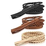 ASTER 3 Stück Skinny Quaste Gürtel für Frauen Kleider Geflochten Taillengürtel Gewebt Quaste Kette Gürtel Seil Gürtel für Rock
