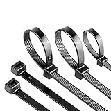 Kabelbinder Schwarz Groß Cable Ties 12,4mm x 700mm, Schwarze Kabelbinder Zipties 30 Stück Kabelbinder Wiederverschließbar, Kabelbinder Lang mit 113 kg Zugfestigkeit, Industrie Kabelbinder UV Beständig