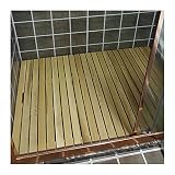 JIAJUAN Naturholz Dusche Bad Matte, Atmungsaktiv Massivholz Rinne Bad Pedal, rutschfest Balkon Drainagematte Pro Küche Tür, (Color : Wood Color, Size : 60x90cm)