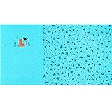 Baumwolljersey Panel verschmitzte Katze | PETIT CITRON – türkis/hellbraun — STANDARD 100 by OEKO-TEX® Produktklasse I — zum Nähen von Kinderbekleidung, Babybekleidung und Tops/T-S