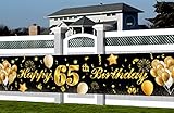 65 Geburtstag Deko, Geburtstagsbanner 65, Banydoll Deko 65 Geburtstag Mann Frau, Extra Lange Geburtstag Banner 65 Geburtstag - Schwarz G