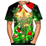 Halloween T-Shirt Herren Lustiges 3D Digitaldruck Kurzarmshirt Rundhals Shirt Oberteil Sommershirt Fit Slim Tops Laufshirt Weich Atmungsaktives Tanktop Casual Sweatshirt Sp