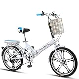 DODOBD Faltrad Klapprad City Bike, ultraleichte tragbare Klappfahrrad, Retro Style Citybikes Faltbare Trekking-Fahrrad-Licht-Fahrrad, Erwachsene Männer und Frauen Freien Reitausflug