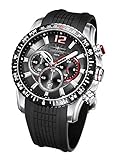 FIREFOX Gadget FFS190-102 schwarz Edelstahl Herrenuhr Chronograph Spezial Silikonarmband Sicherheitsdornschließe 10 ATM w