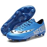 Mens Football Shoes Breathable Boys Girls Soccer Trainers Cleats Professional Football Boots Unisex (Blue1,37)