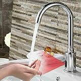 Automatischer Sensor Wasserhahn - Waschbecken-Armatur mit Elektronischer Bewegungssensor,Berührungsloser Waschtischarmatur,Automatischer Wasserhahn,Freihändiger Kaltwasserhahn Ein L