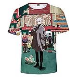 EDMKO Kurzarmshirt 3D Jujutsu Kaisen T-Shirt Kurze Hülsen Herren Gojo Satoru Cosplay Kostüm Kurzen Ärmeln Hemden Damen Kurzarm Tee,XXXXL