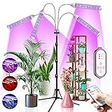 CXhome 432 LEDs Pflanzenlampe Vollspektrum Pflanzenlicht mit Stativ Grow Light für Zimmerpflanzen mit Zeitschaltuhr Wachstumslampe mit 6500K & Rot & Blau 3 Modes 4 Channel 10 Helligk