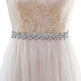 ULAPAN Strass Braut Schärpe Rhinestones Hochzeit Schärpe,Strass Hochzeit Gürtel,Diamanten Braut Gürtel (Applique nur (kein Band))