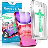 Power Theory Panzerglas für iPhone 11/iPhone XR [2 Stück] - Schutzfolie mit Schablone, Panzerglasfolie, Glas Folie, Displayschutzfolie, Schutzg