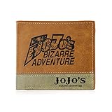 cluis Anime JoJos bizarres Abenteuer Herren Leder Geldbörse Brieftasche Faltbare Geldbörse Kreditkarteninhaber mit ID-Fenster(Style 1)