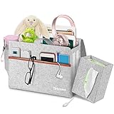 Betoores Bett Organizer, Sofa Organizer Betttaschen Anti-Rutsch Nachttisch Tasche mit Tissue Box und Wasserflaschenhalter Hängeaufbewahrung für Buch, Zeitschriften, iPad, Handy, Fernbedienung - G