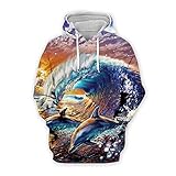 Jacke Herren Urban Trend Mode 3D Spielerisch Panda Druck Herren Pullover Herbst Winter Lose Mit Kapuze Männer Sweatshirt Jugend Casual All-Match Herren Mantel WYHT09 4XL