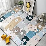 Kinderspaß Spielmatte, krabbelnde Decke, Yoga-Teppich, Anti-Rutsch-Teppich, Cartoon-Tier Kinderzimmer Bodenmatte, weiche Polyester Kinderspielmatte-Teppichboden, Wohnzimmer-Dekoration 140x200