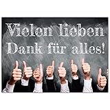 A4 XXL Dankeskarte DAUMEN HOCH mit Umschlag - edle Klappkarte für alle Anlässe wie Geburtstag Hochzeit Jubiläum Hilfe Danke Karte von BREITENWER