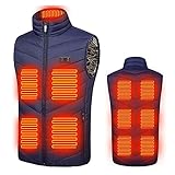 RKaixuni Unisex Herren Damen Ärmellos Beheizte Jacken Winterjacke Stehkragen Elektrische Heizjacke Wasserdicht Winddicht Beheizbare Jacke für Outdoorarbeiten Tägliches Tragen Daunenw