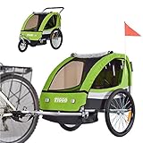 Tiggo Kinderfahrradanhänger Fahrradanhänger Jogger 2in1 Anhänger Kinderanhänger 50202-02 Grü