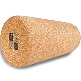 MENKAI-Kork Massage Roller, Faszien Roller, Massiver Faszien Roller für Pilates, Yoga Roller, Balance Board Rollen 15X30