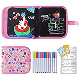Ulikey Abwischbares Malbuch für Kinder, Graffiti-Zeichenbrett, Tragbares Löschbares Doodle Pad für Kinder - 14 Seiten Wiederverwendbares Zeichenbrett mit 12 Farbstifte (Animal)