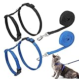 Guanyj 2 Pcs Katzengeschirr Katzengeschirr mit Leine Ausbruchsicher Katzen Geschirre Verstellbare Nylon Geschirre Katzenleine Ausbruchsichere Katzenweste für Kleine H