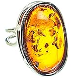 Baltic Amber, Baltischer Bernstein 925 Sterling Silber Ring 6