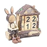 VERMOUTH 1 stück Desktop Kalender Cartoon Harz Häschen Handbuch Tisch Kalender Handwerk Dekoration for Home Shop (Kaninchenmädchen) (Color : Rabbit Boy)