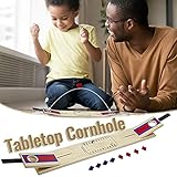 Tragbares Tabletop Mini Cornhole Hole Sitzsack-Wurfspiel - Sitzsack-Wurf-Kit Doppelspiel - Klassisches Mini-Reise-Brettspiel zum Werfen von Sitzsäcken aus Holz mit Felddesign für Kinder und Erw
