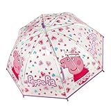 Regenschirm mit Peppa Pig 45cm Kinderschirm Mädchen Girls Prinzessin transparent durchsichtig