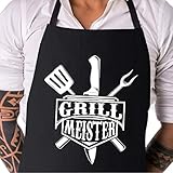 GRILLMEISTER | Grillschürze für Männer | robuste Baumwolle | Grillzubehör Männer Geschenk | Grillschü